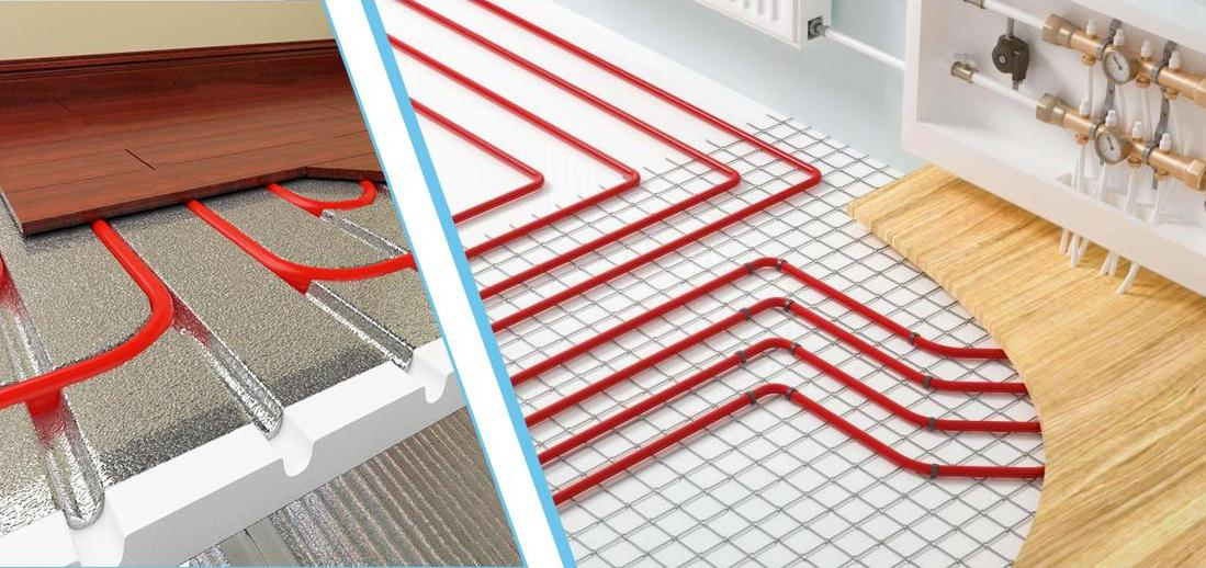 Dry floor heating