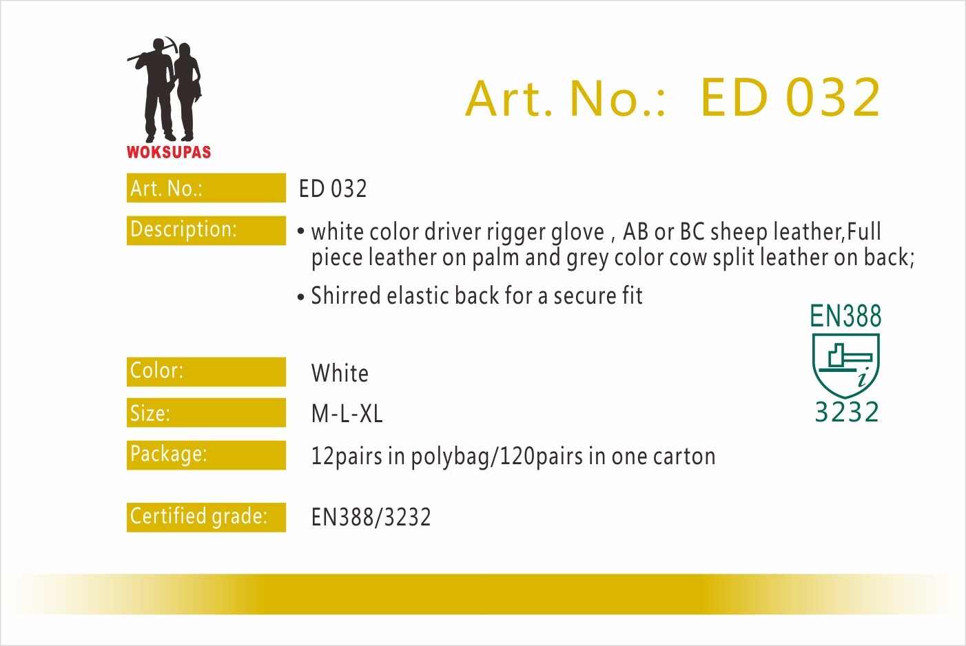 Driver rigger glove series ED032