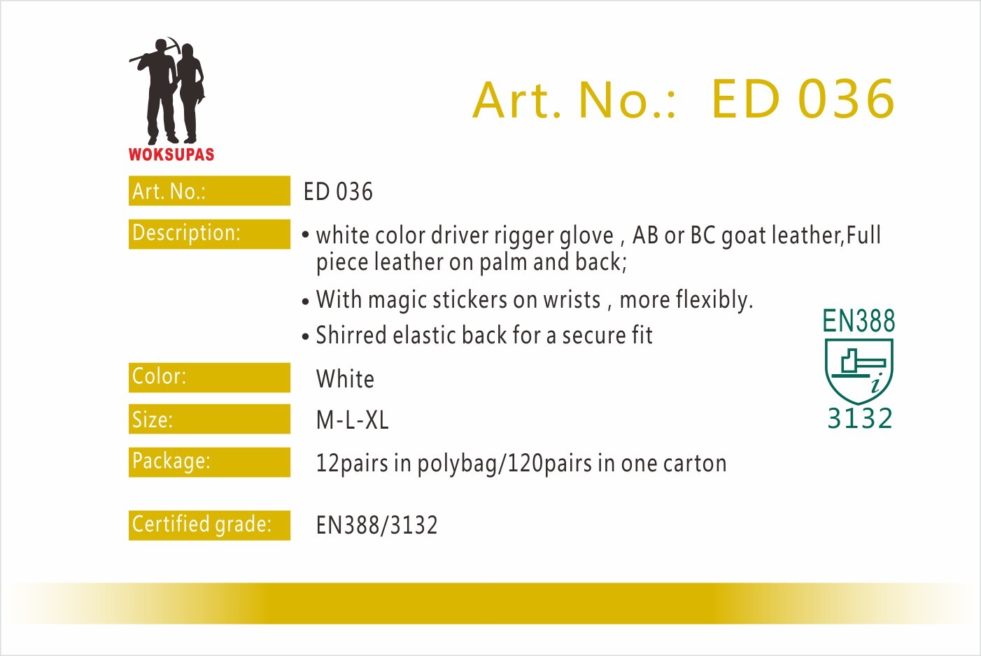 Driver rigger glove series ED036