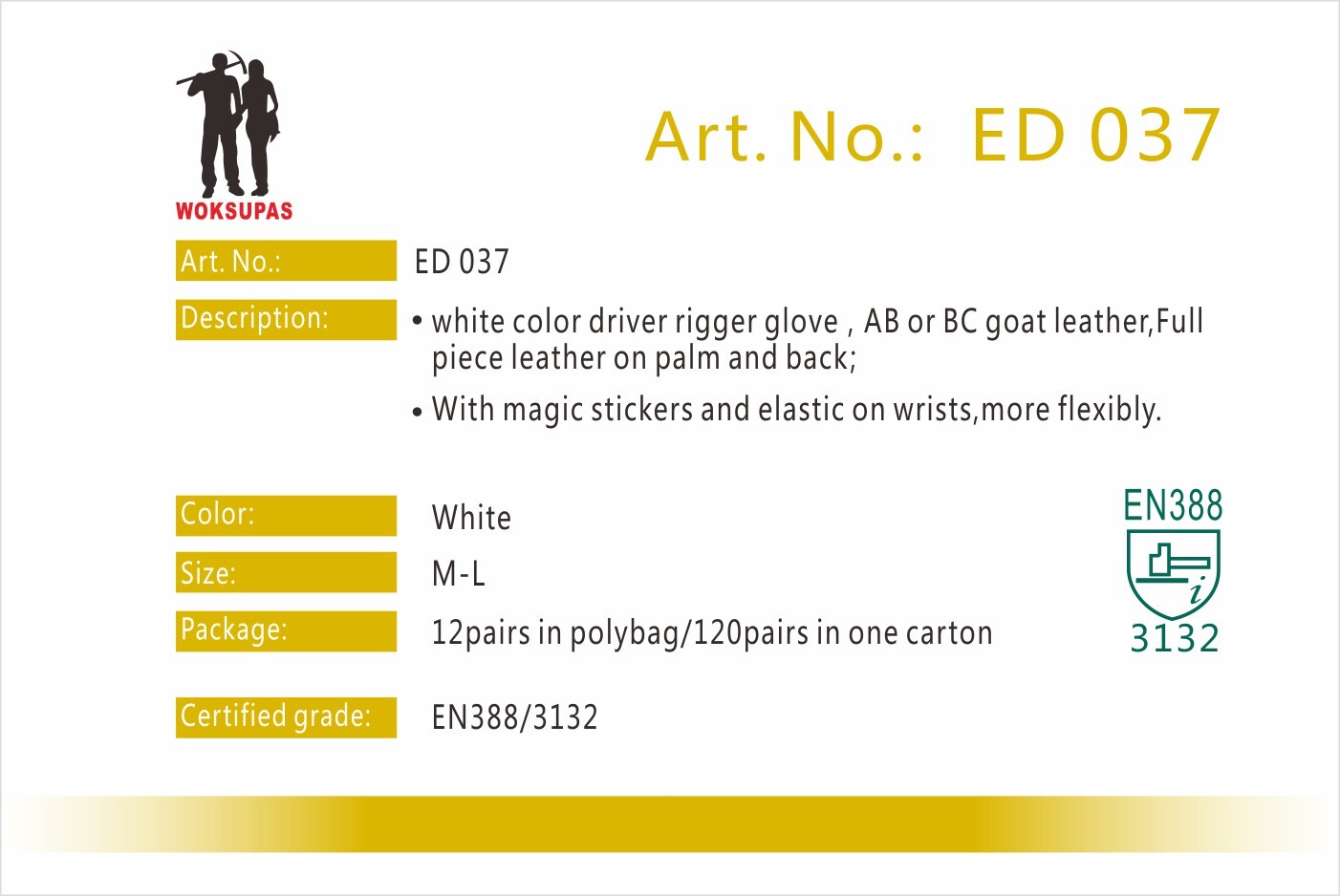 Driver rigger glove series ED037