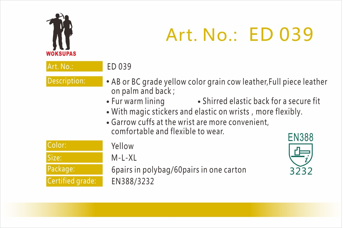 Driver rigger glove series ED039