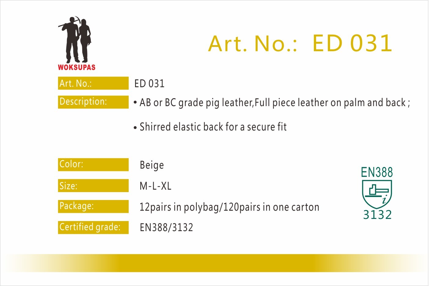 Driver rigger glove series ED031