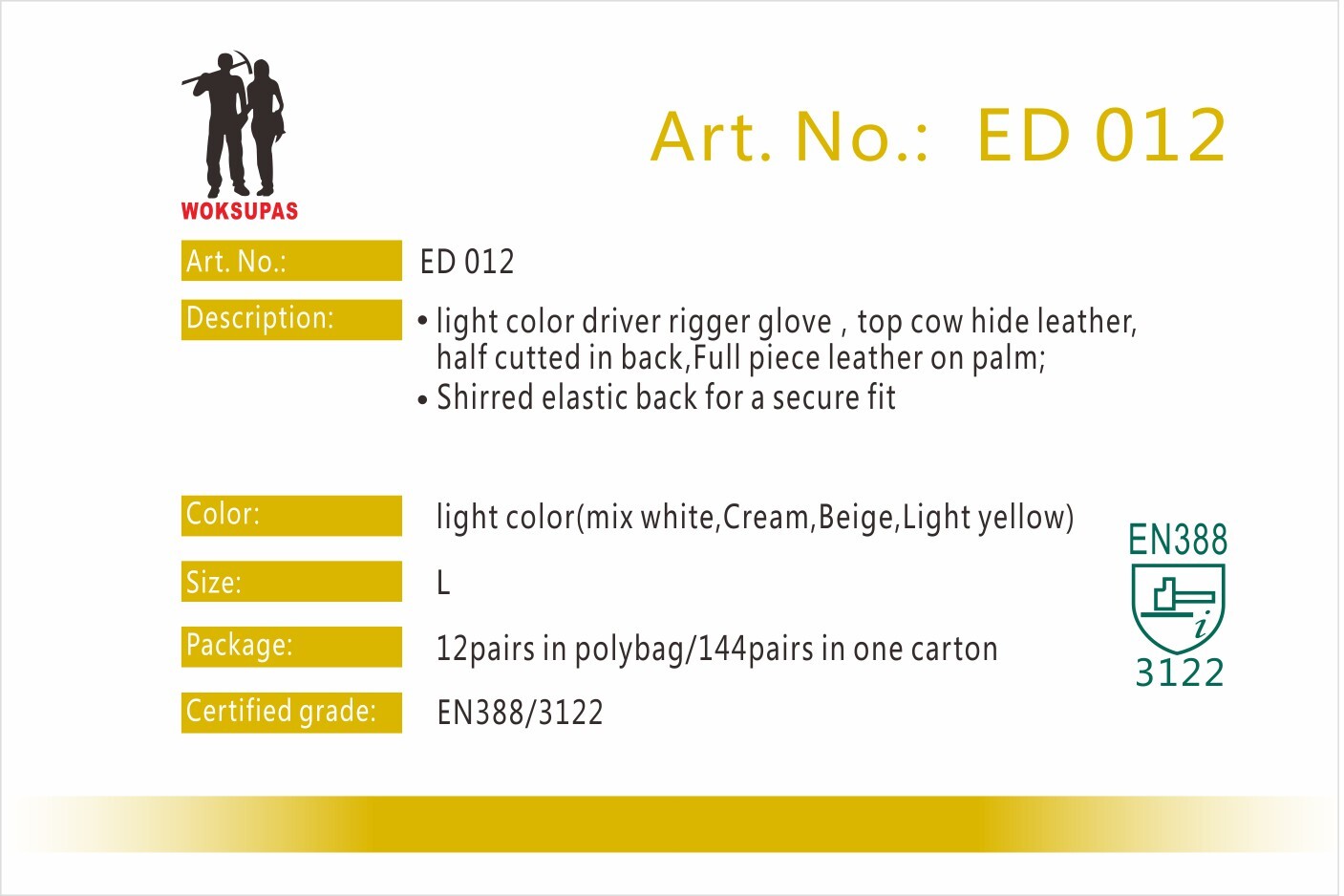 Driver rigger glove series ED012
