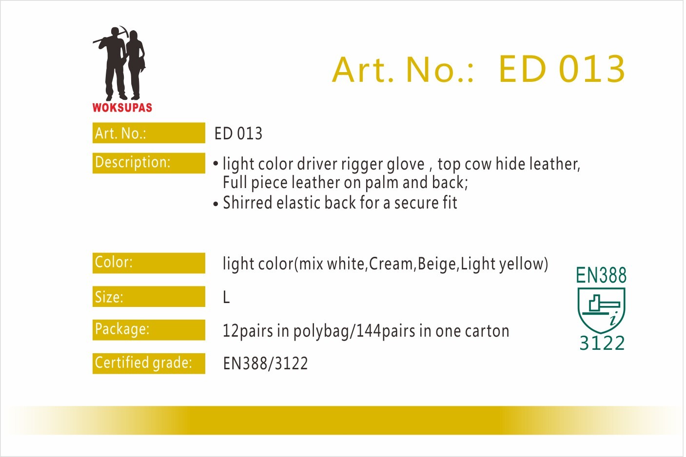 Driver rigger glove series ED013