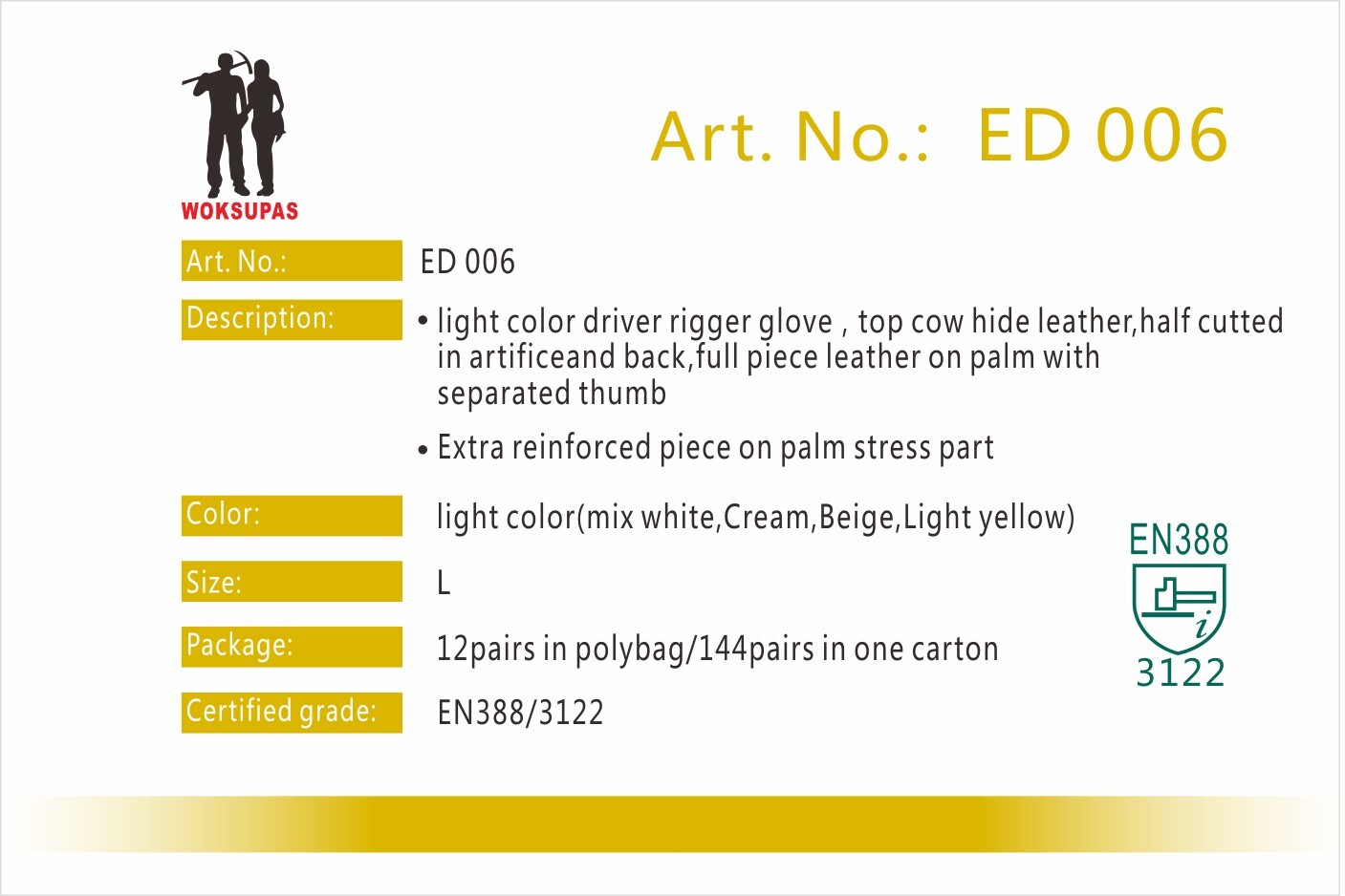Driver rigger glove series ED006