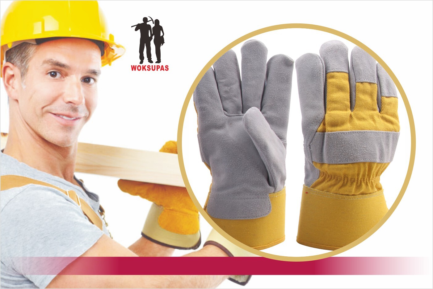 Leather work glove series EC006