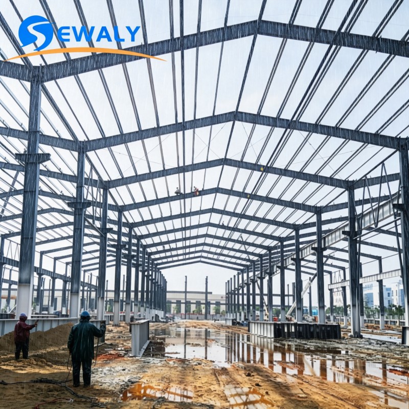 High-quality Sewaly Industrial Prefabricated Multi-storey Steel Structure Warehouse Workshop/Office Building 1 Year Warranty