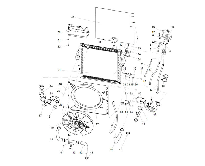 HOWO heavy truck Engine cooling system parts number list