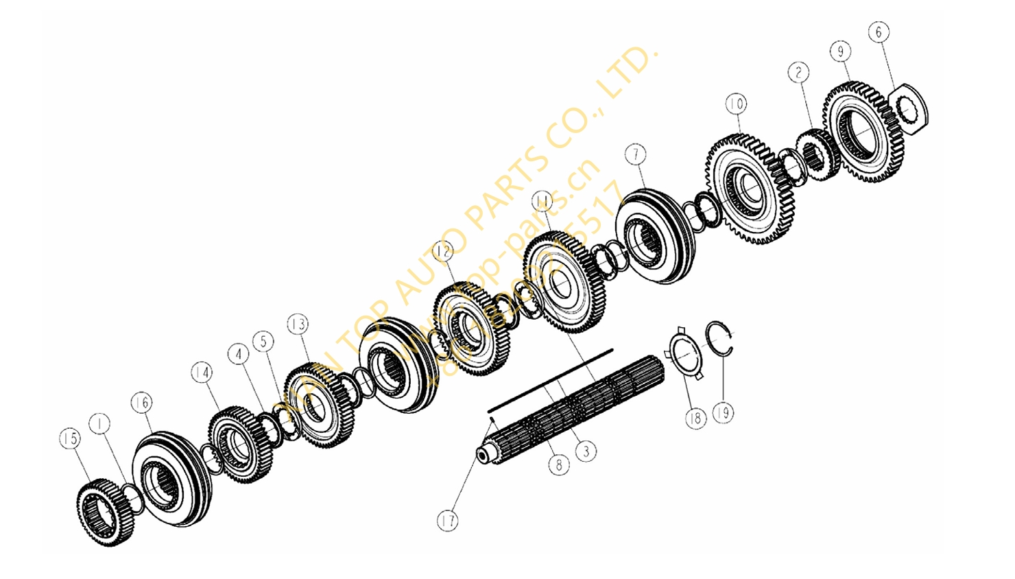 FAST 12JS180TA Transmission Second Shaft Parts Number List