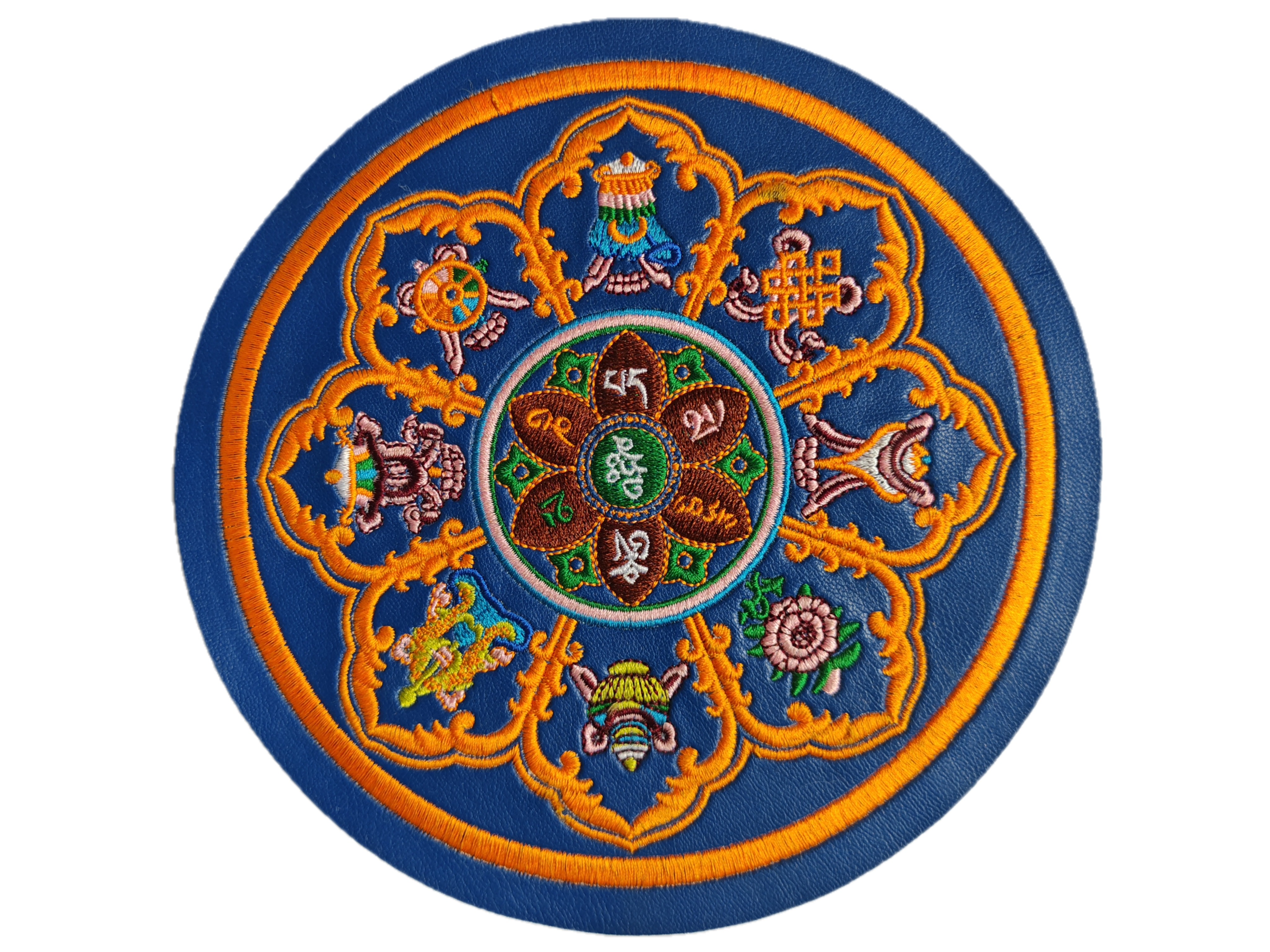 Tibetan Buddhist Eight Auspicious Symbols Mandala Patch Tibetan Buddhist Eight Auspicious Symbols Mandala Patch