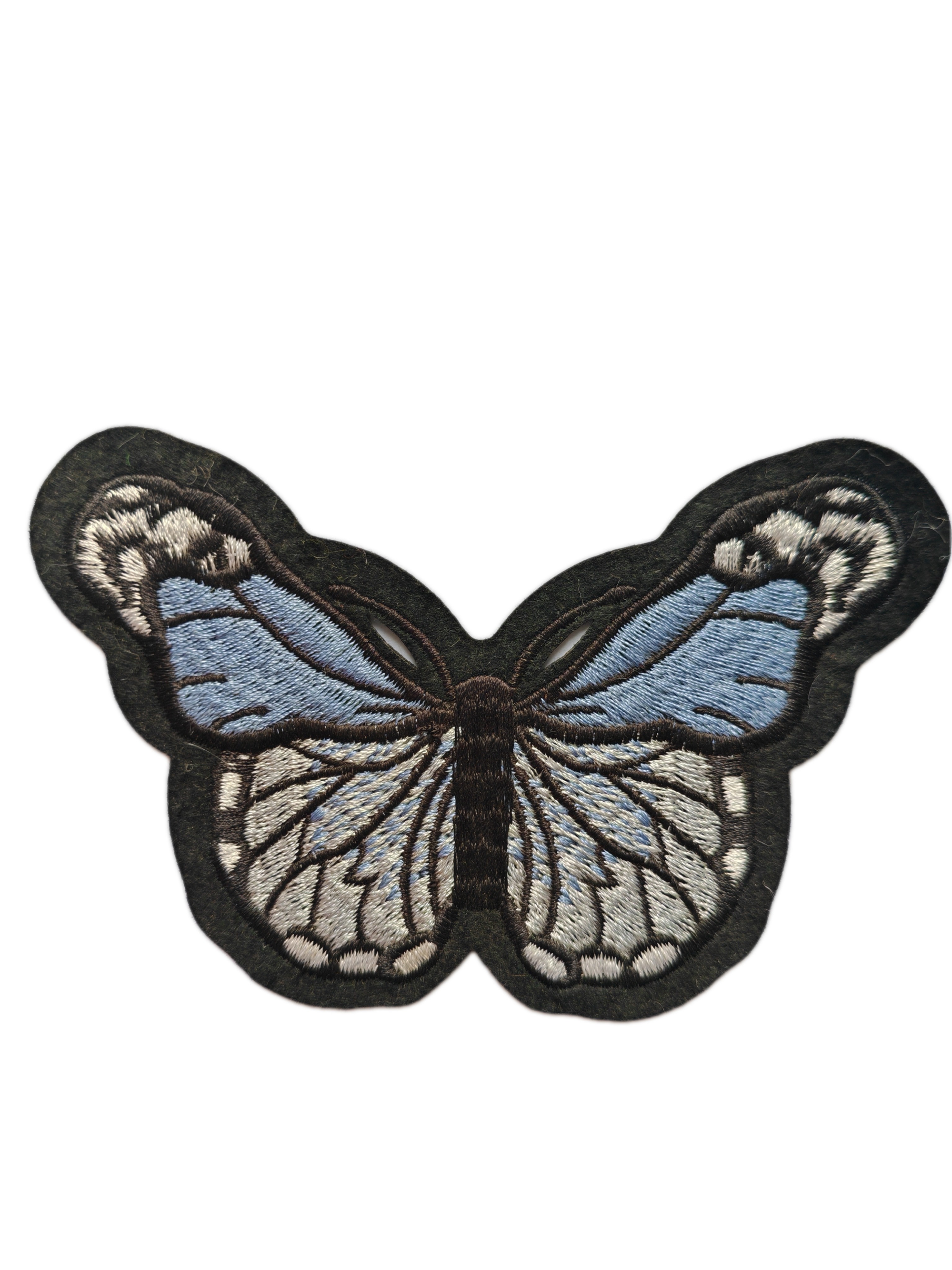 Blue Butterfly Embroidered Patch