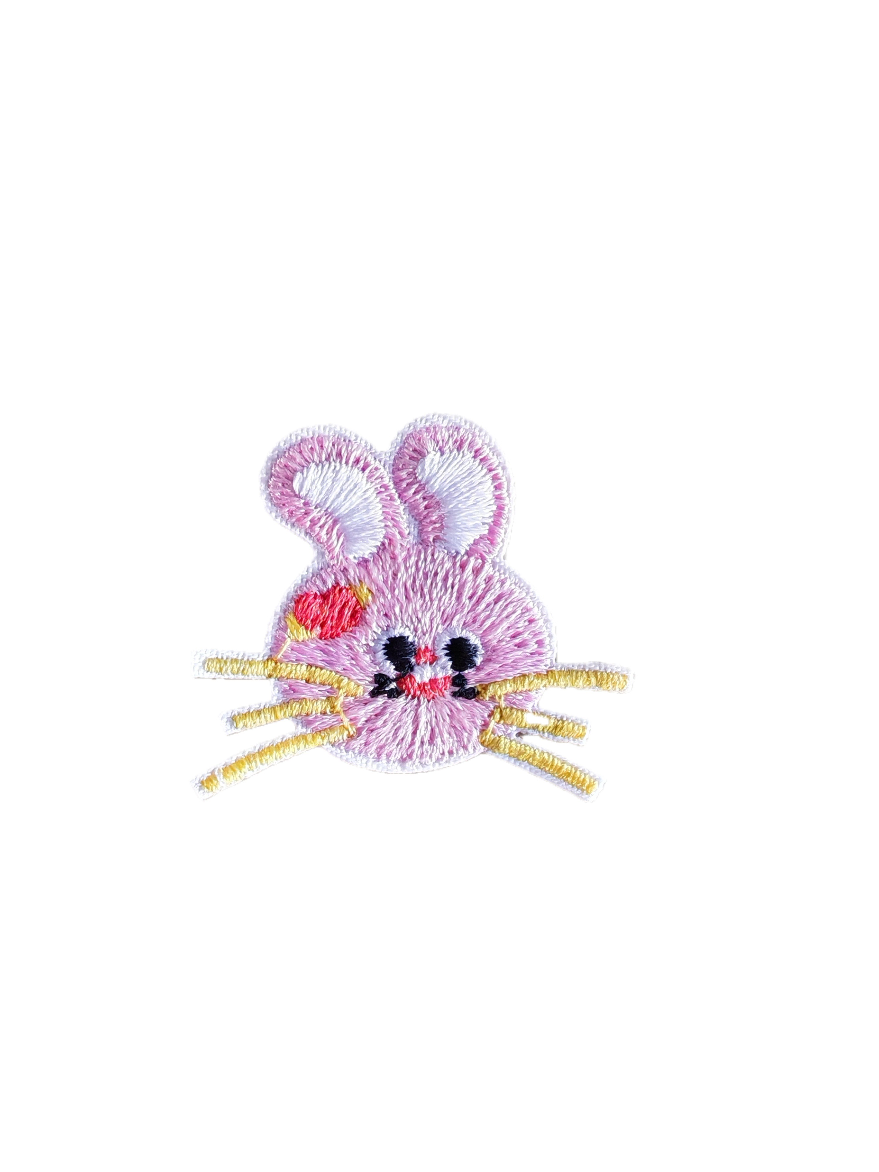 Pink Mouse Embroidery Patch