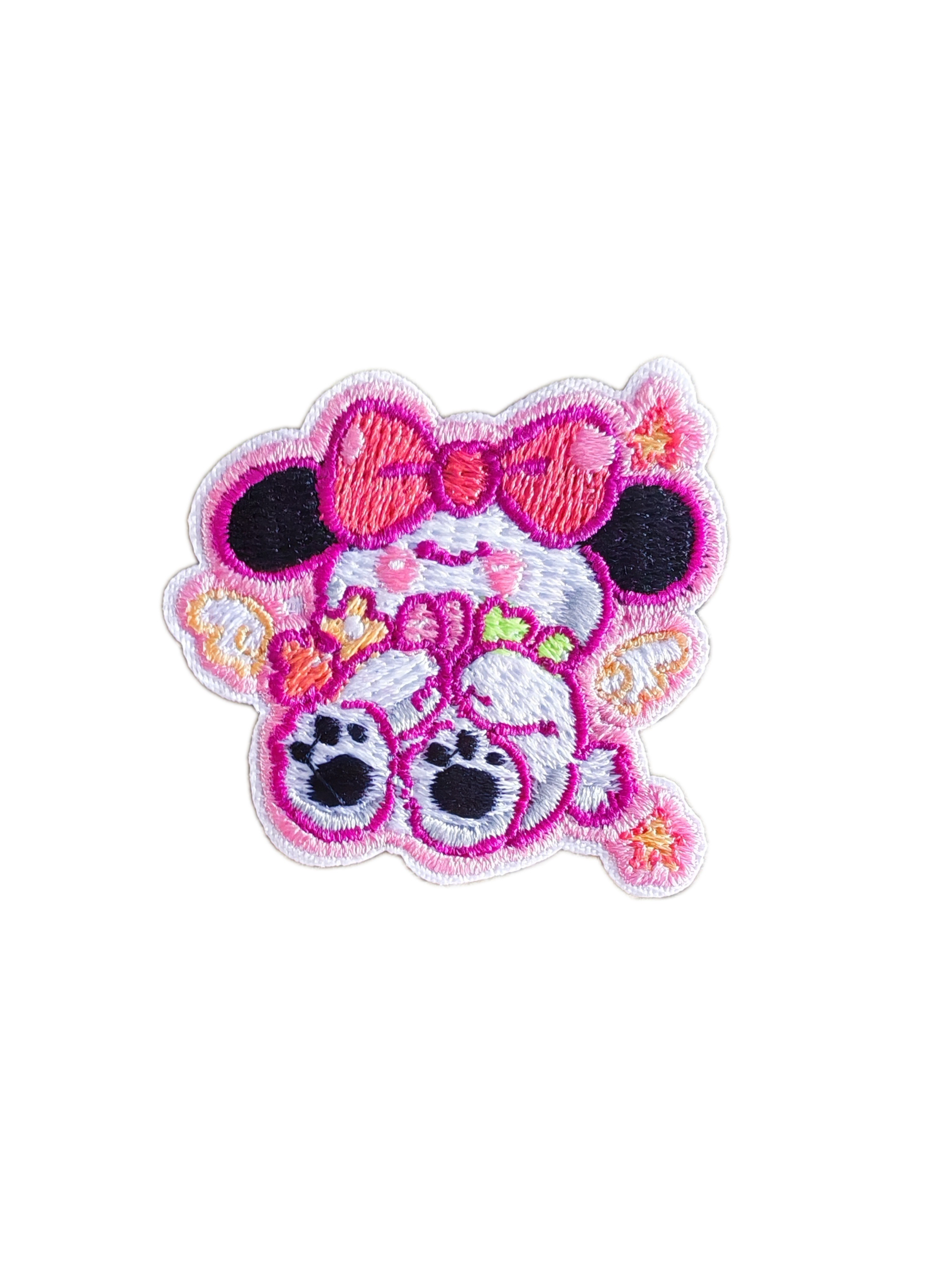 Pink Bow Character Embroidery Patch