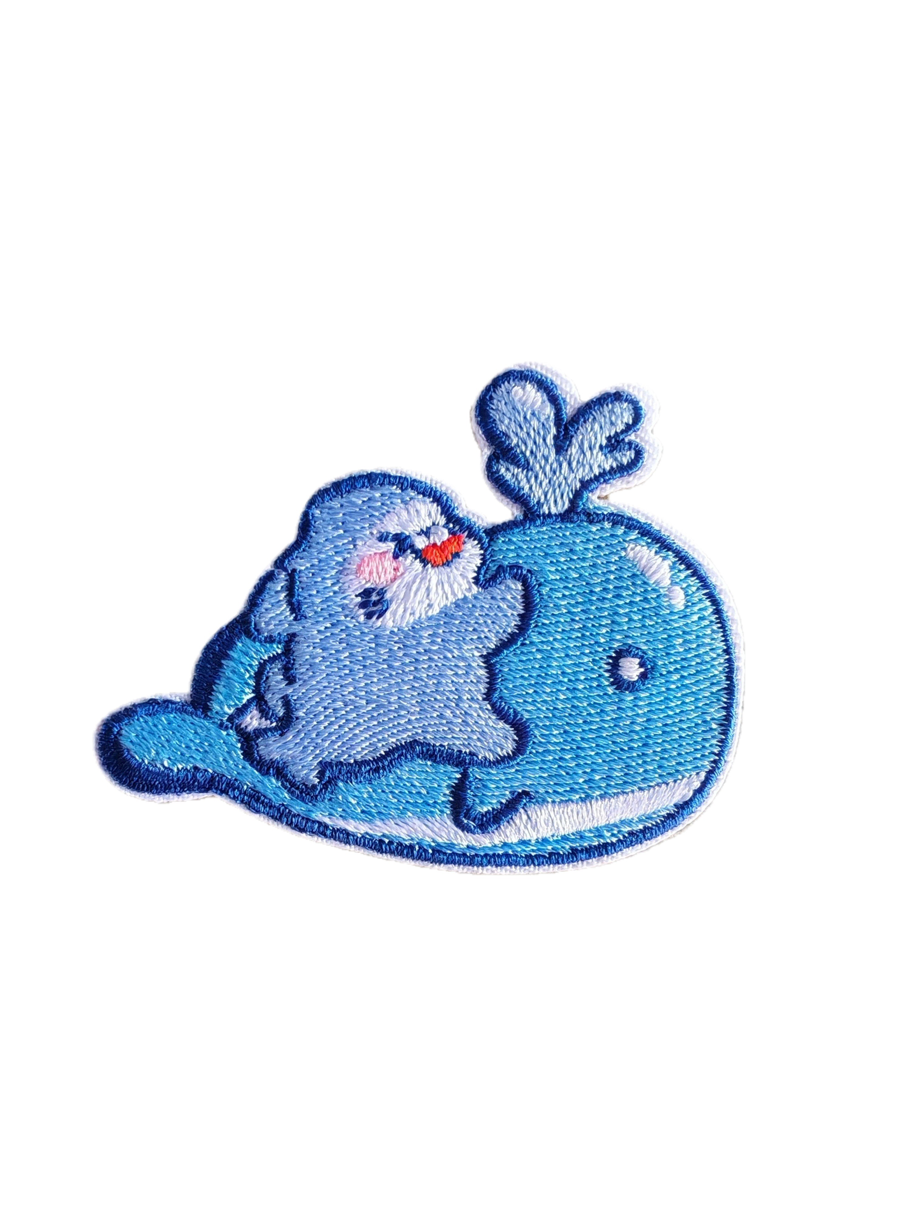 Blue Whale Embroidery Patch