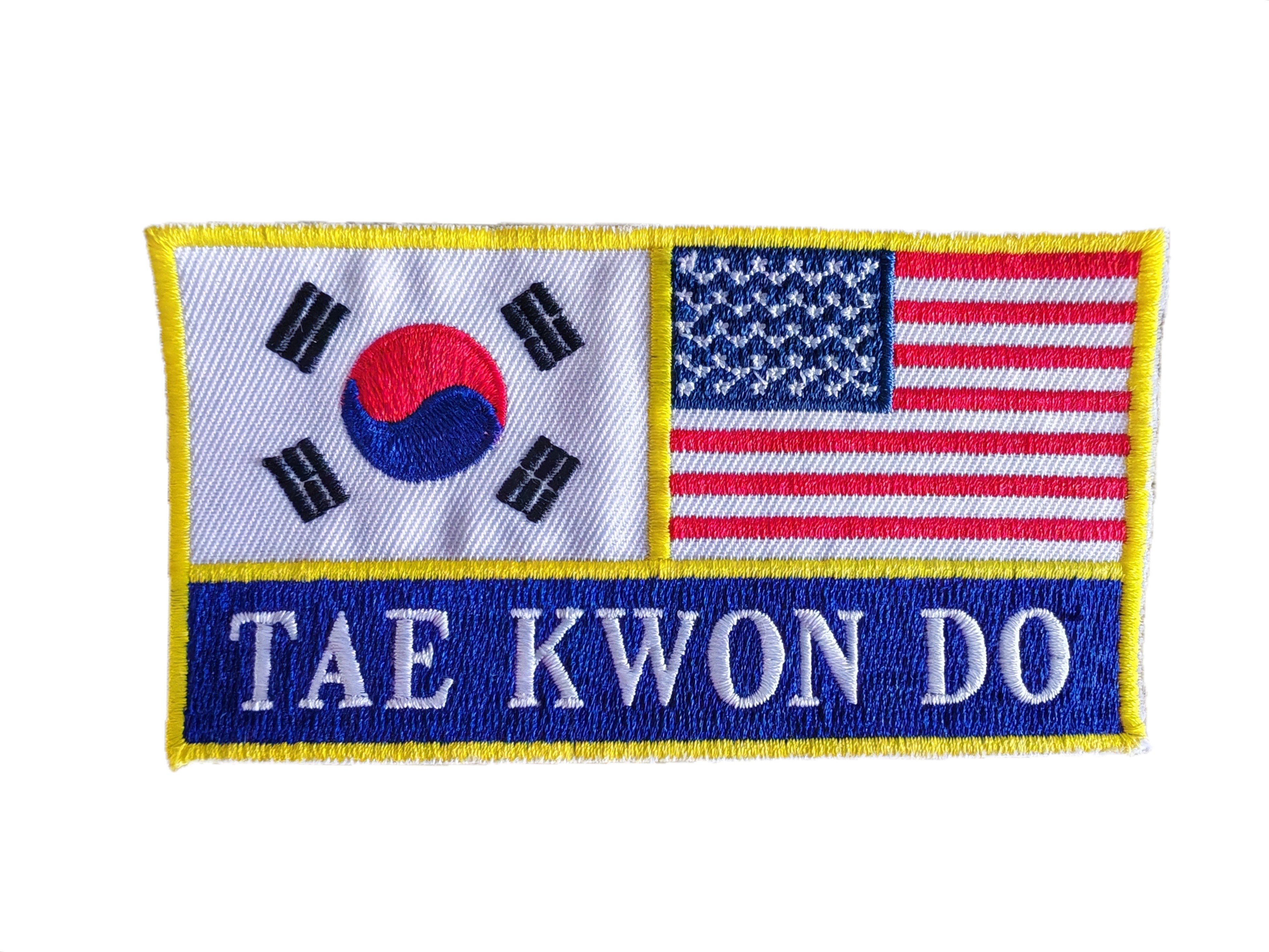 South Korea & USA Taekwondo Flag Embroidery Patch
