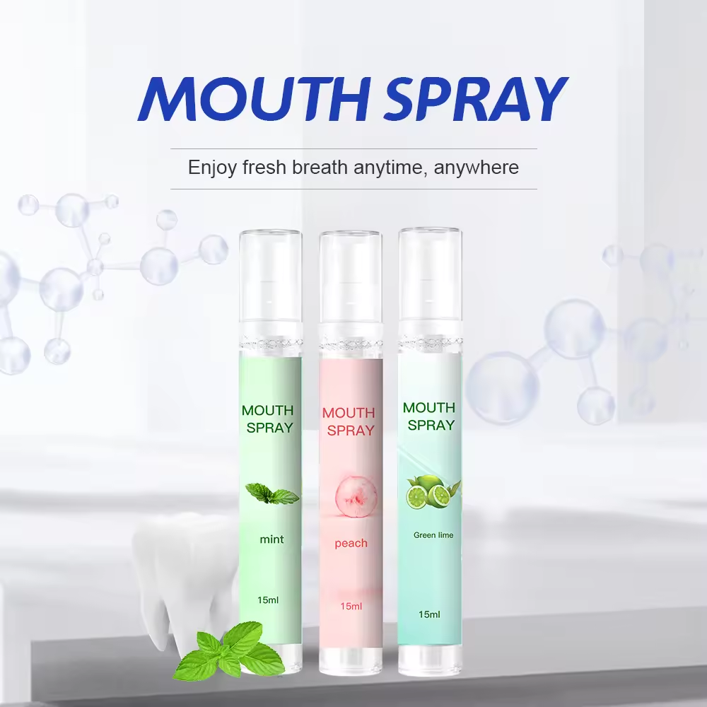 Fresh Breath Mouth Spray Mint Rinse Free Mouthwash Spray Portable