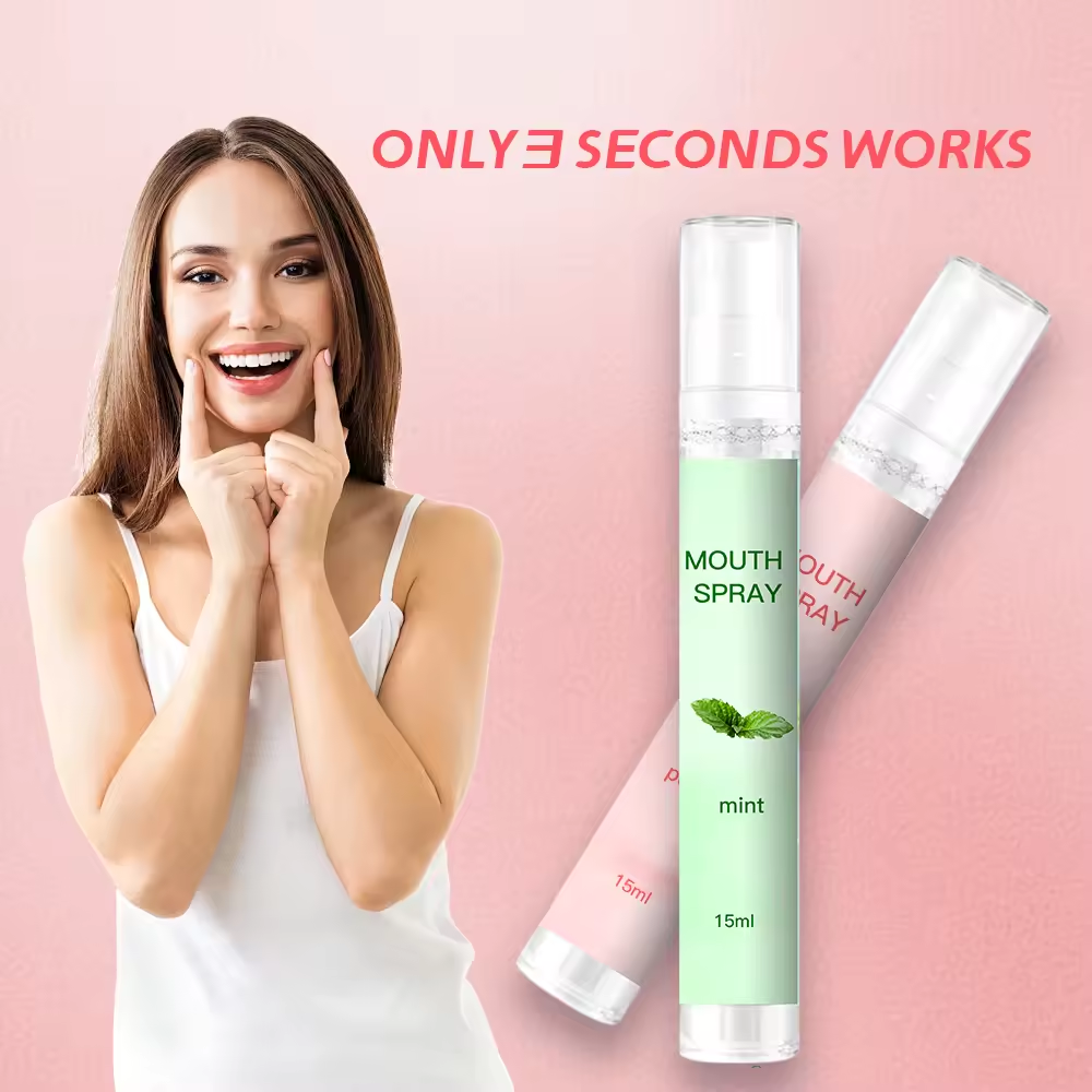 Fresh Breath Mouth Spray Mint Rinse Free Mouthwash Spray Portable
