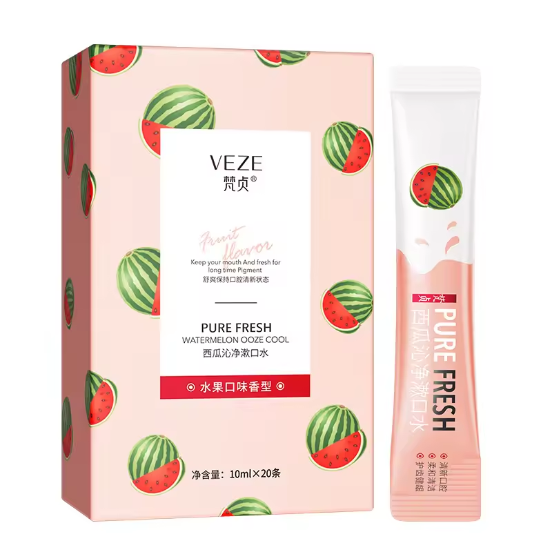 Fruit Flavour Watermelon Refreshing Oral Care Teeth Cleaning Care Disposable Mouthwash Portable Mouthwash
