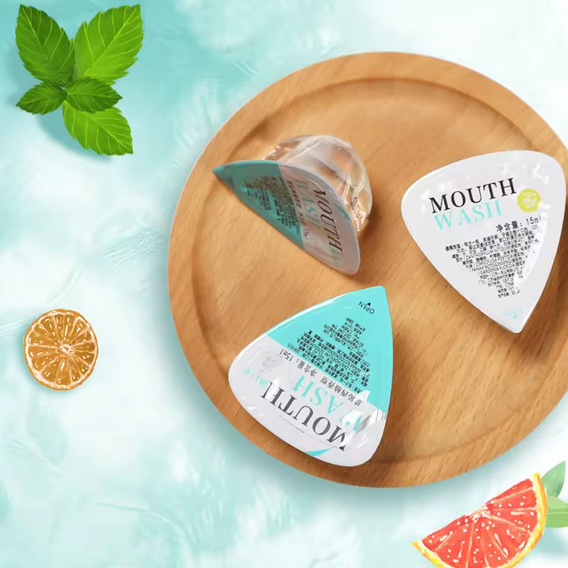 Jelly bag orange flavored mouthwash Private brand hotel room use disposable whitening mouthwash