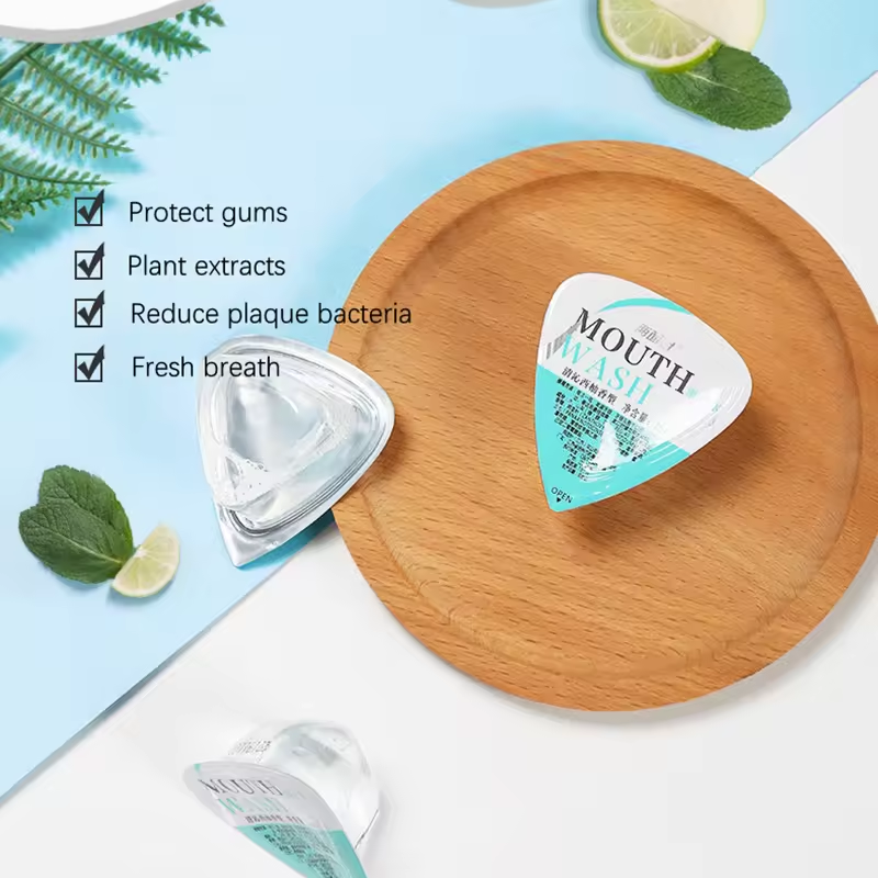 Jelly bag orange flavored mouthwash Private brand hotel room use disposable whitening mouthwash