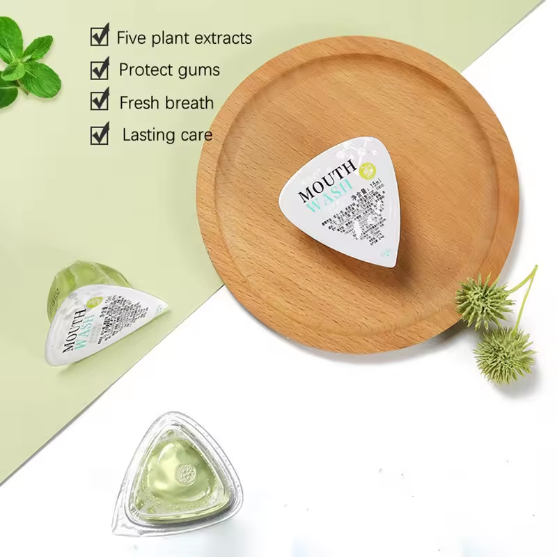 Jelly bag orange flavored mouthwash Private brand hotel room use disposable whitening mouthwash