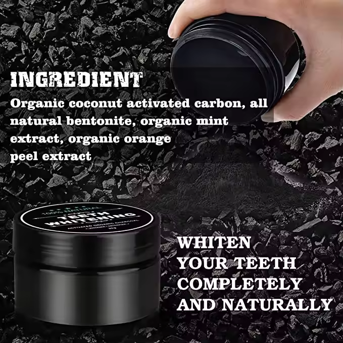 100% Beauty Natural Personal Care Oral Hyiene Teeth Whitening Oral Care Charcoal Powder
