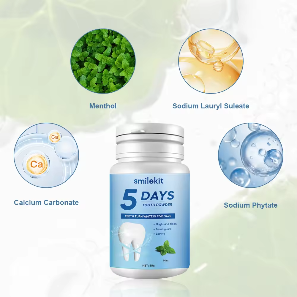 Customized Logo Mint Flavor Tooth Whitening 5 Day Powder