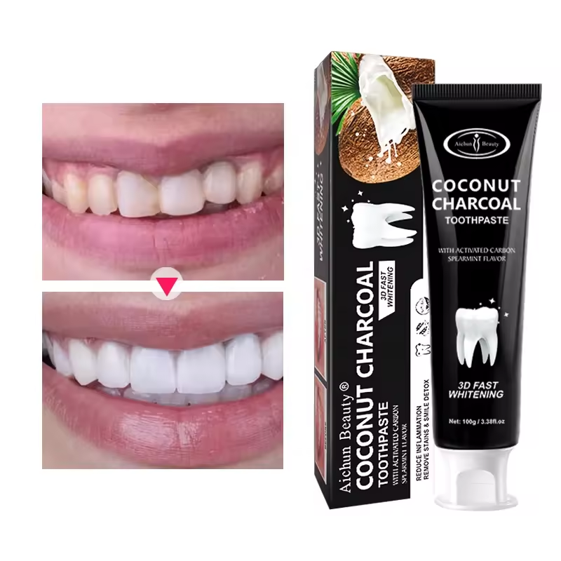 Aichun Beauty 3d Fast Whitening Reduce Inflammation Remove Stains Coconut Charcoal Toothpaste