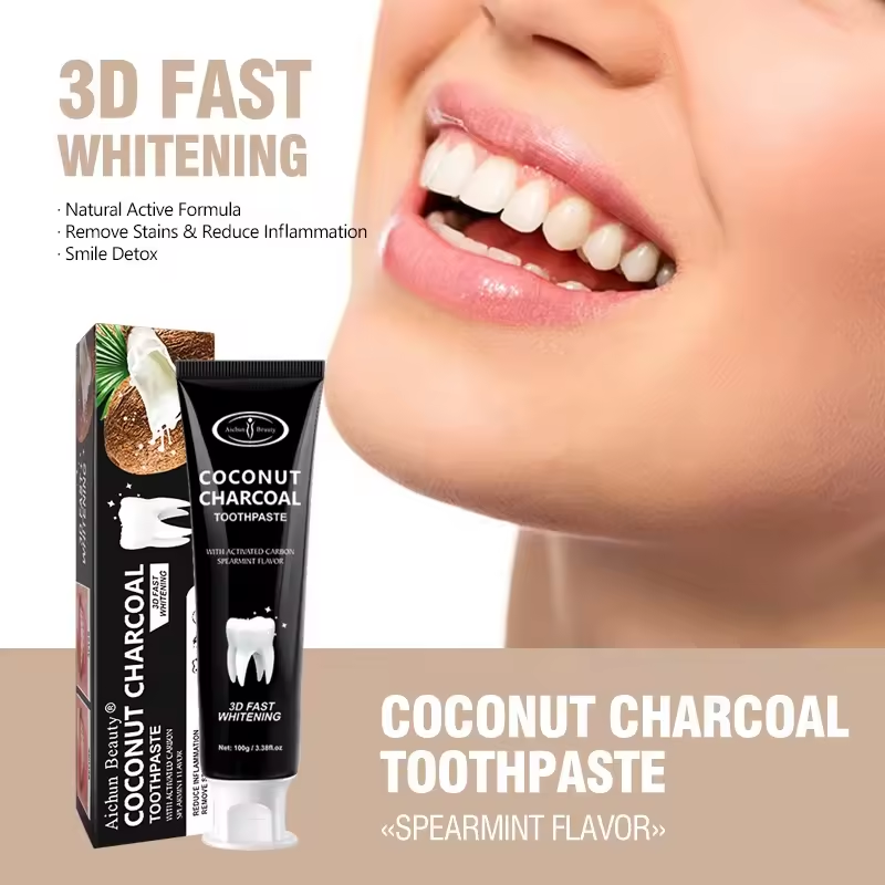 Aichun Beauty 3d Fast Whitening Reduce Inflammation Remove Stains Coconut Charcoal Toothpaste
