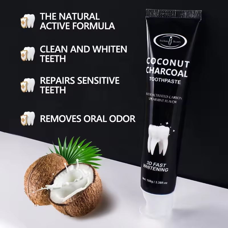Aichun Beauty 3d Fast Whitening Reduce Inflammation Remove Stains Coconut Charcoal Toothpaste