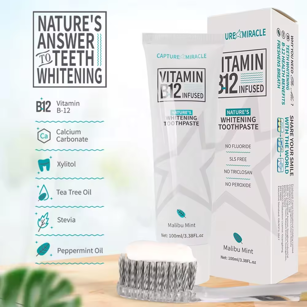 Peimei Natural Vitamin B12 Mint Flavour Remove Tooth Stains Whitening Toothpaste 100ml