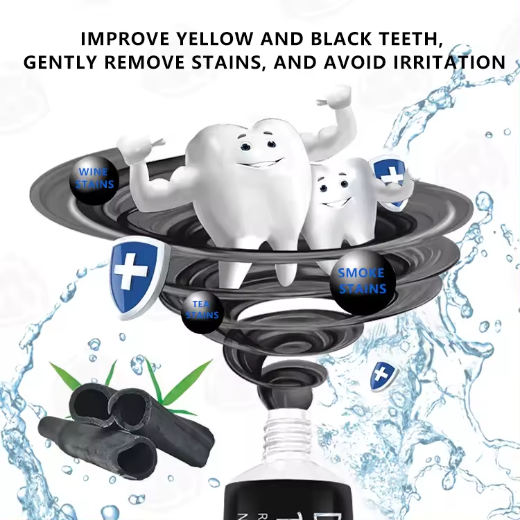 private label natural active charcoal teeth whitening toothpaste bamboo charcoal toothpaste
