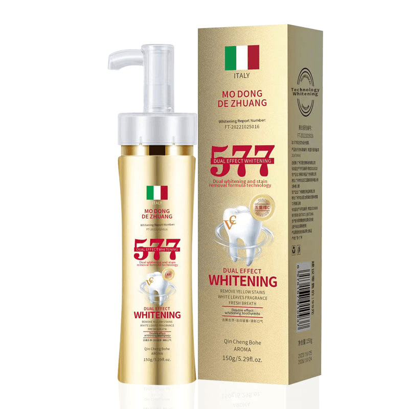 577 toothpaste_push-type toothpaste_gold powder toothpaste_lemon mint flavor fresh breath non-fluoride gum protection probiotic tooth powder