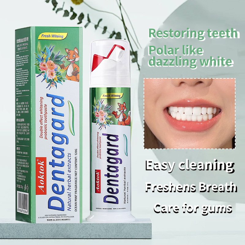 AOKTOK cross-border foreign trade tea-flavored probiotics dual-effect whitening toothpaste fresh breath toothpaste_TikTok hot item