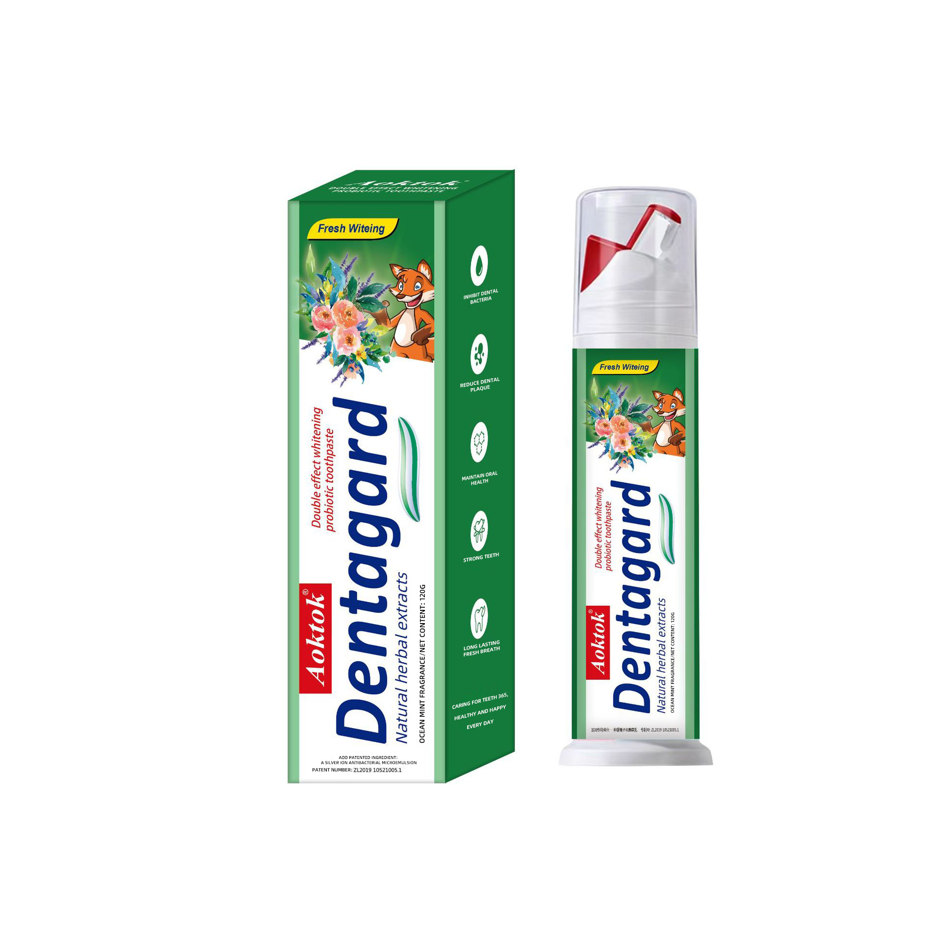 AOKTOK cross-border foreign trade tea-flavored probiotics dual-effect whitening toothpaste fresh breath toothpaste_TikTok hot item