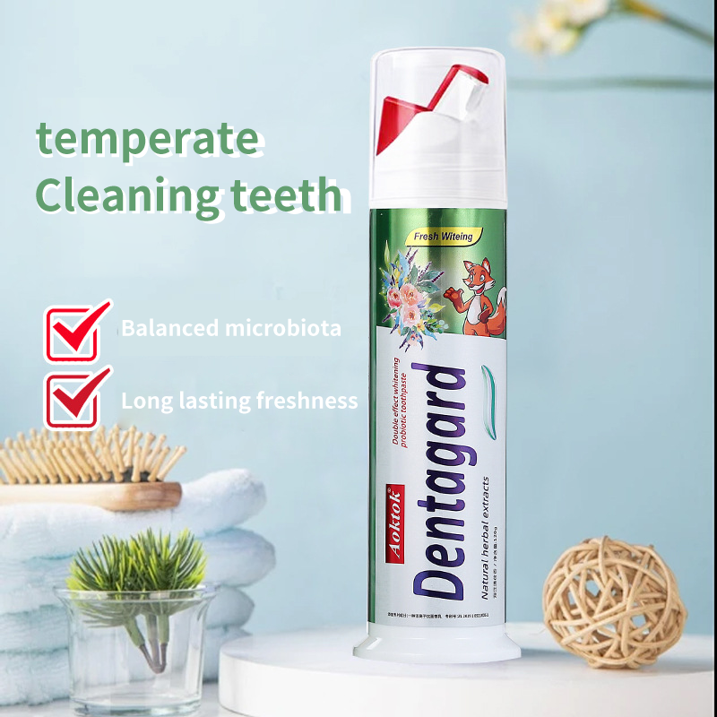 AOKTOK cross-border foreign trade tea-flavored probiotics dual-effect whitening toothpaste fresh breath toothpaste_TikTok hot item