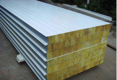 Color Steel Sandwich Panel Fireproof Rock Wool Foam Composite Steel Plate