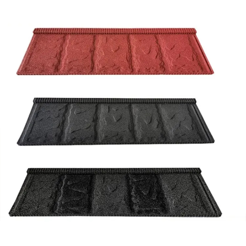 Aluminium Zinc Roofing Sheet Black Shingle Stone Coated Metal Roof Tile