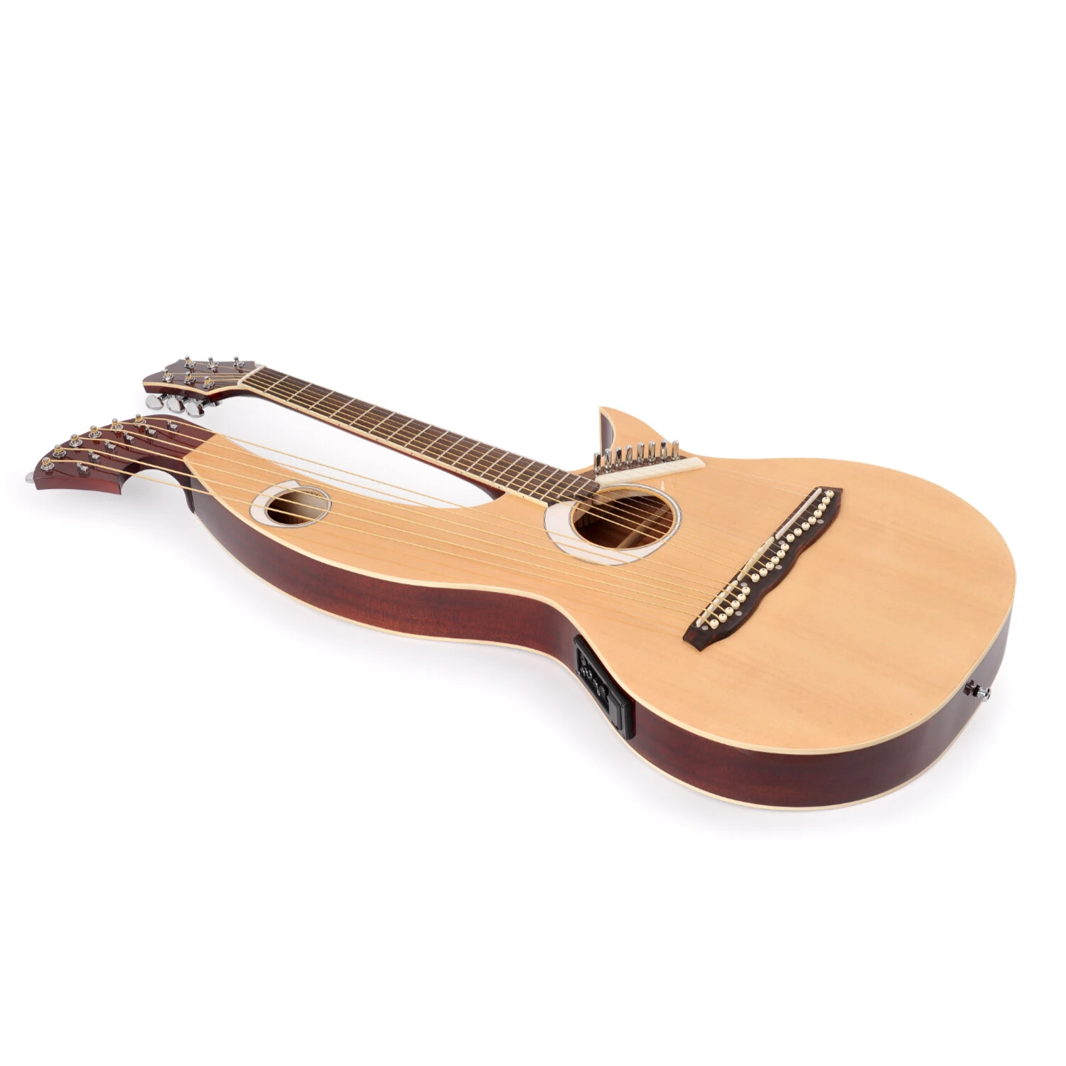 Spruce Top Double Neck Acoustic Harp Guitar