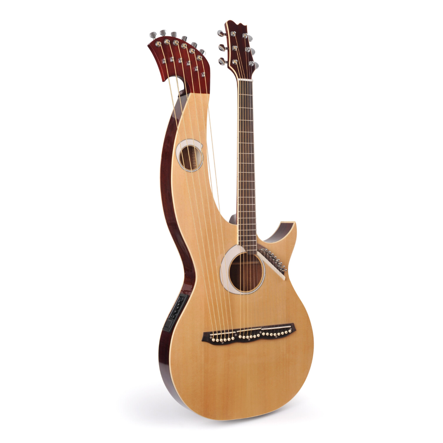 Spruce Top Double Neck Acoustic Harp Guitar