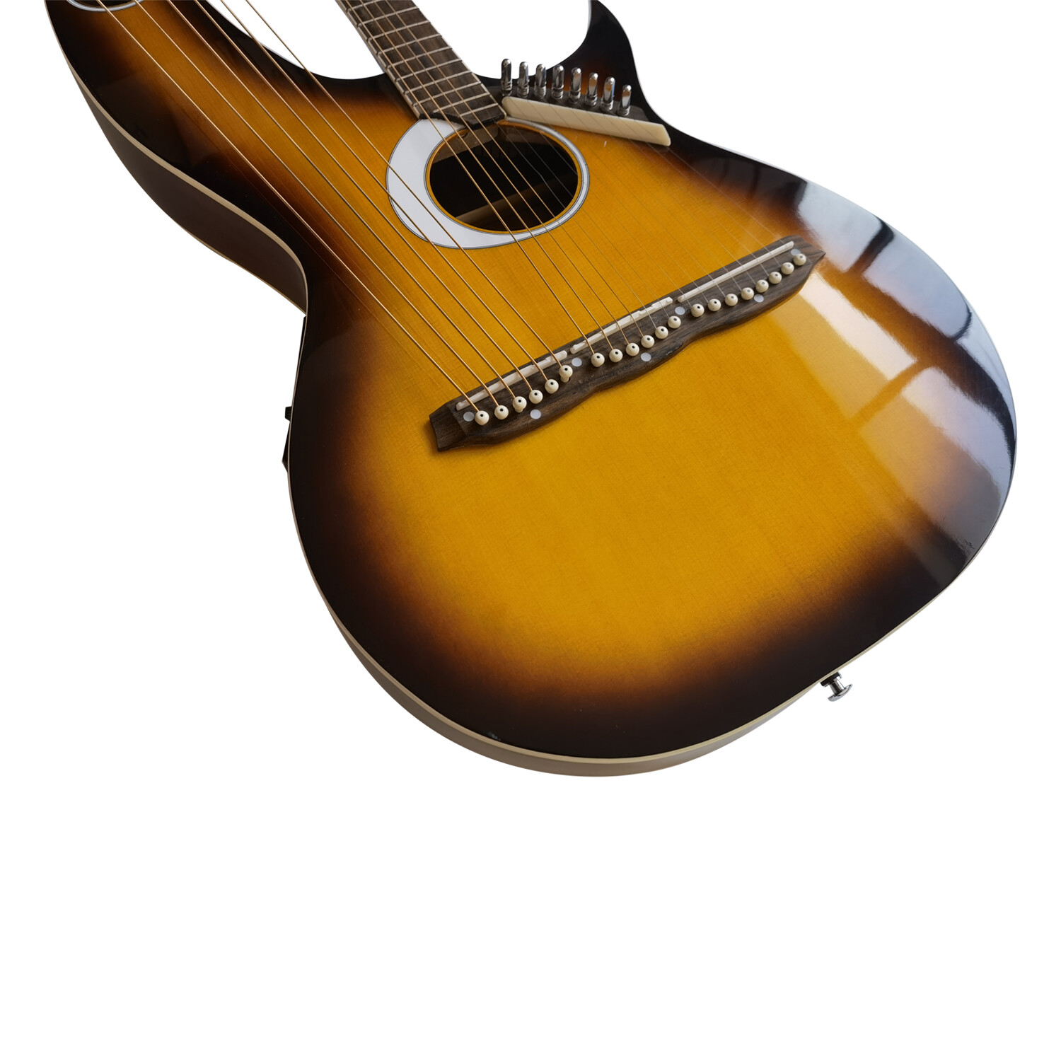 Acoustic Electric Sunburst Double Neck Harp Guitar