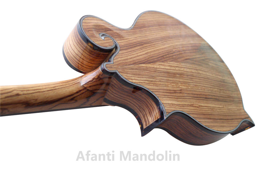 Afanti Solid Zebrawood Gloss Natural color F mandolin 