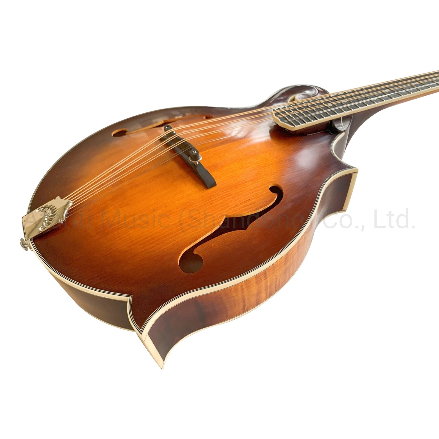 Sunburst Solid Wood Spruce Top Flamed Back Side Octave Mandolin