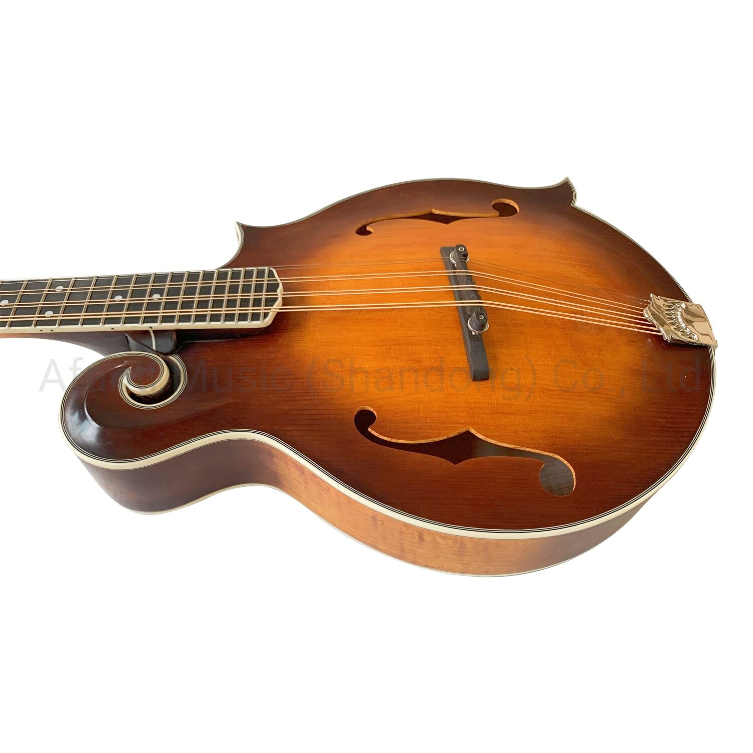 Sunburst Solid Wood Spruce Top Flamed Back Side Octave Mandolin