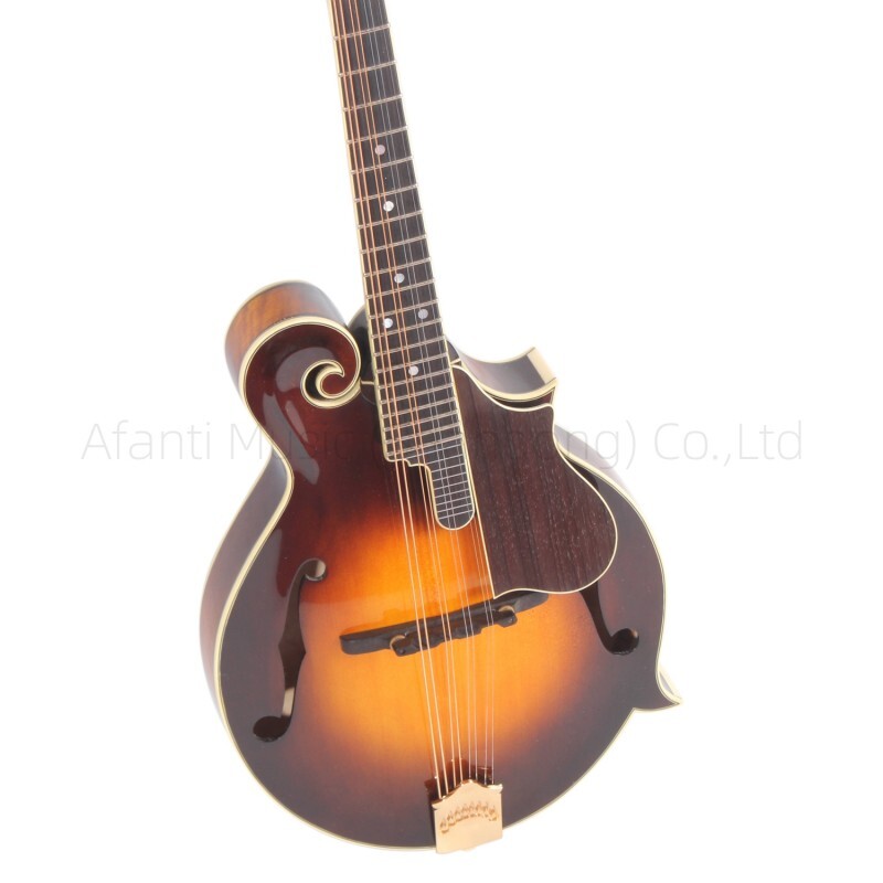 Afanti Solid Carved Spruce Top Brown Green Solid Flamed Maple F Mandolin