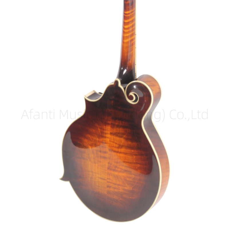 Afanti Solid Carved Spruce Top Brown Green Solid Flamed Maple F Mandolin
