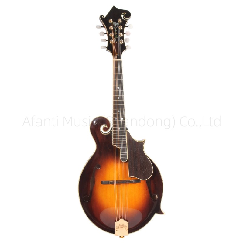 Afanti Solid Carved Spruce Top Brown Green Solid Flamed Maple F Mandolin