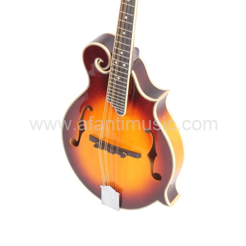 All solid maple wood body Spruce top F Style Mandolin Guitar