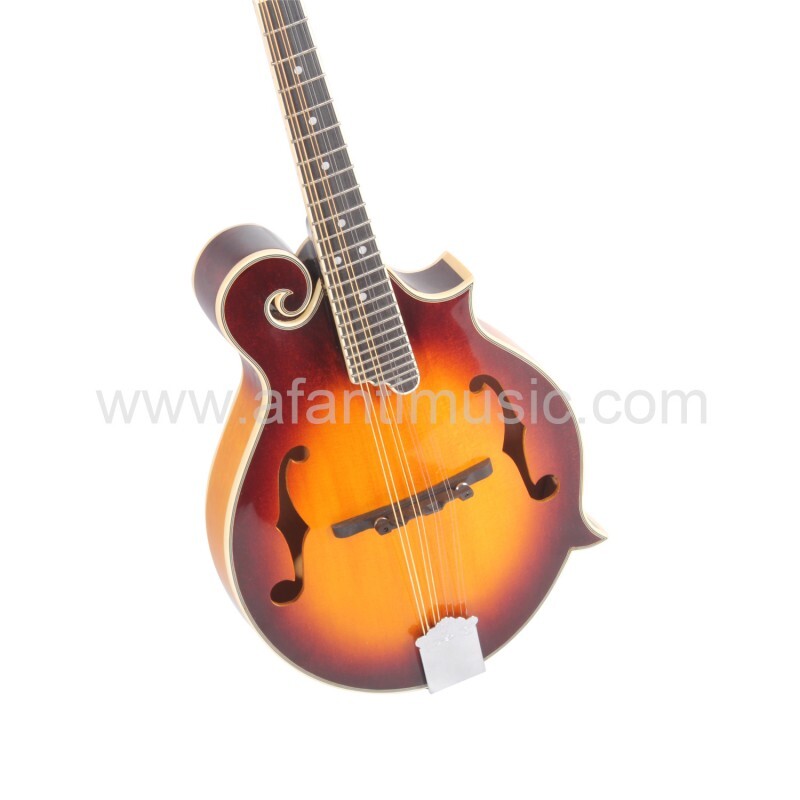 All solid maple wood body Spruce top F Style Mandolin Guitar