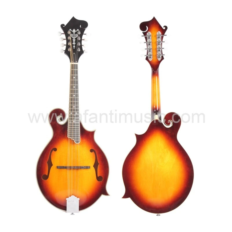 All solid maple wood body Spruce top F Style Mandolin Guitar
